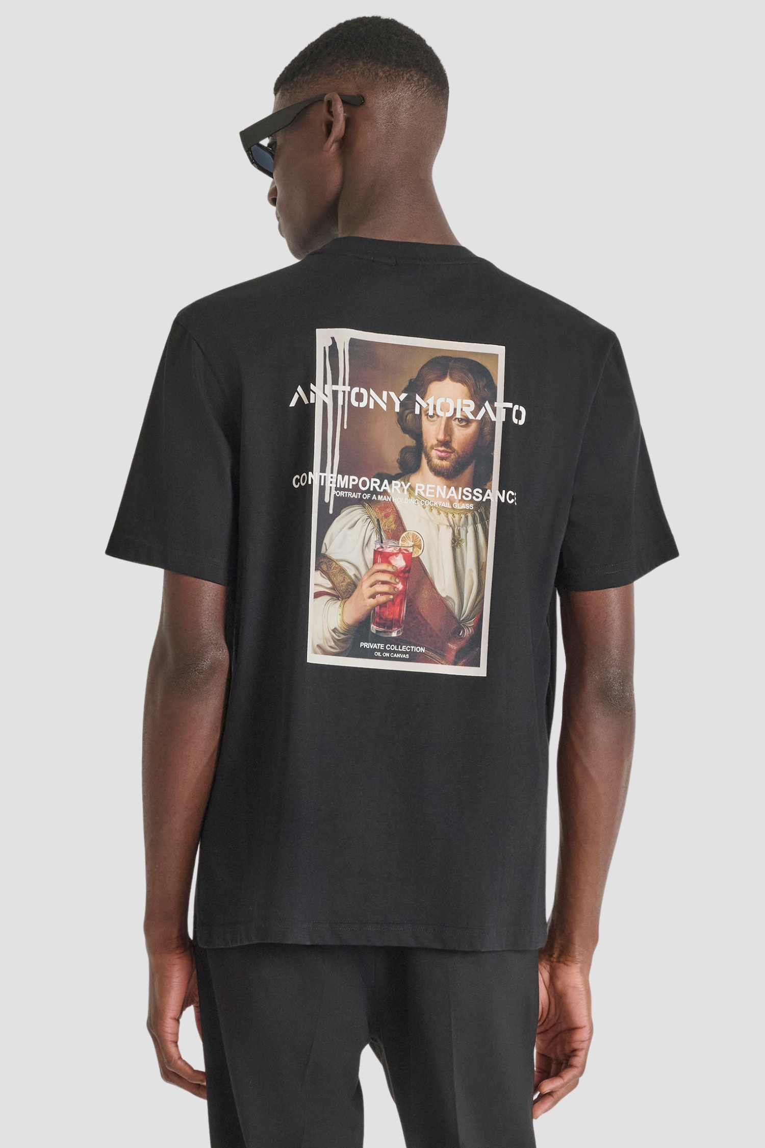 Мужская черная футболка Antony Morato MMKS02571.FA100240;9000