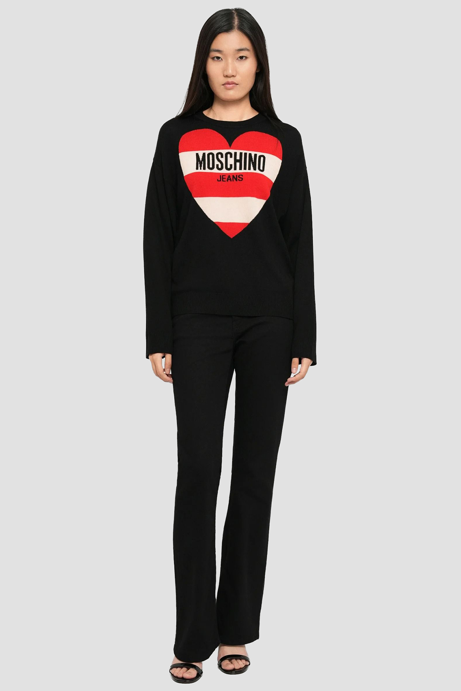 Женский черный шерстяной джемпер Moschino A0938.8212;4555