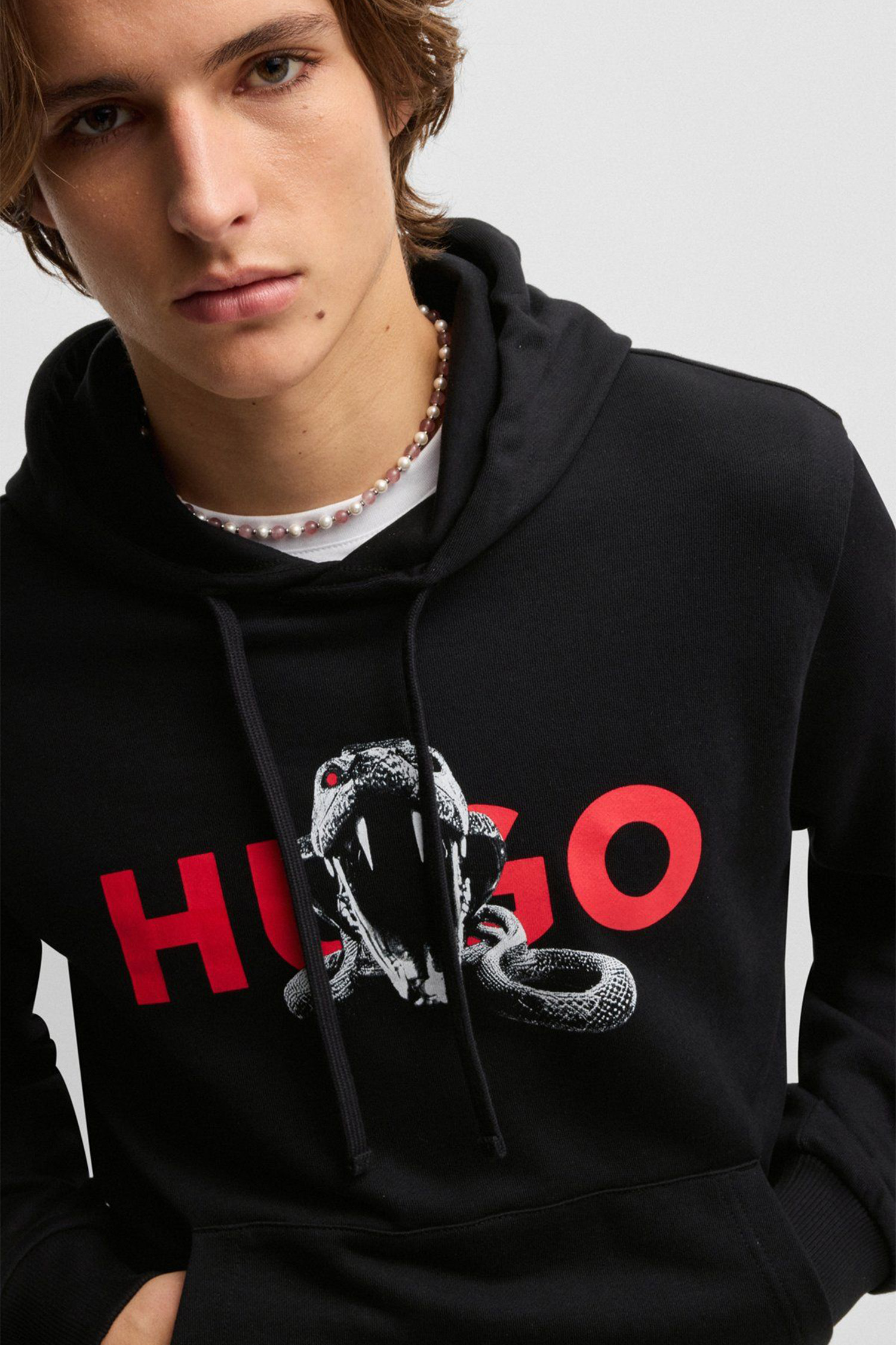 Мужское черное худи HUGO 50530580;001