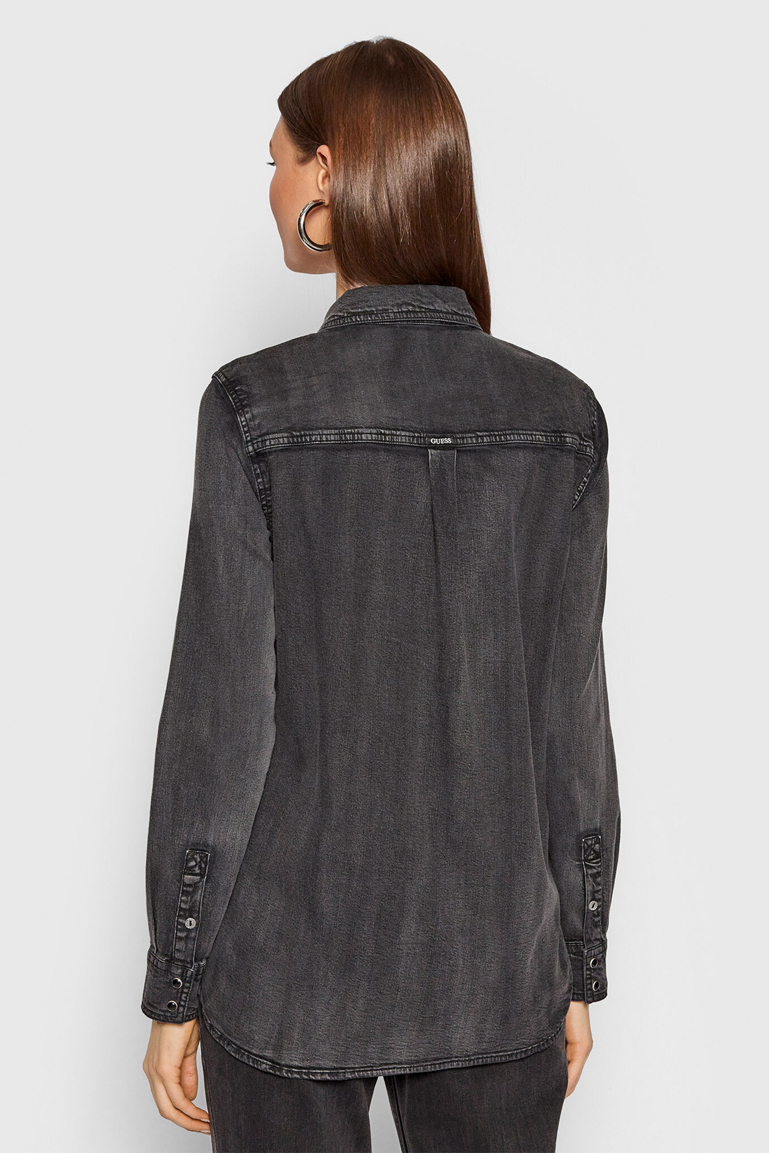 Женская серая джинсовая рубашка Guess W2RH32.D4F33;BKC1 — Ultrashop