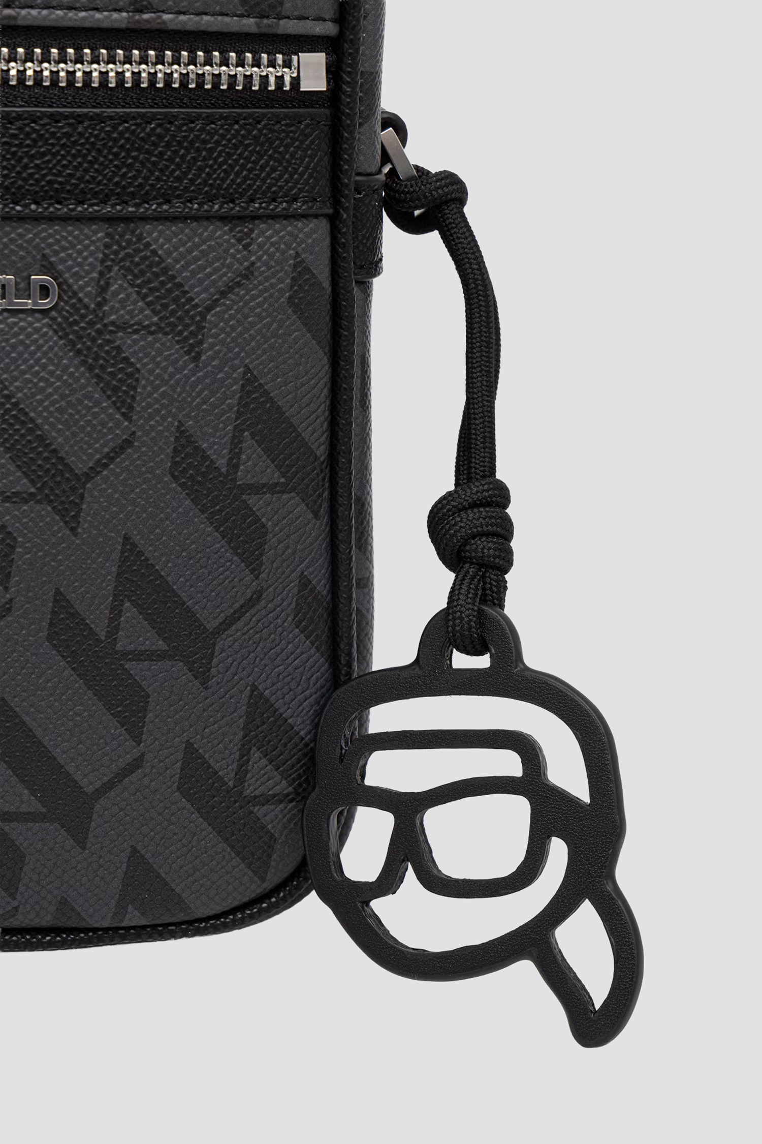 Мужская темно-серая сумка с узором Karl Lagerfeld B3M30258;999