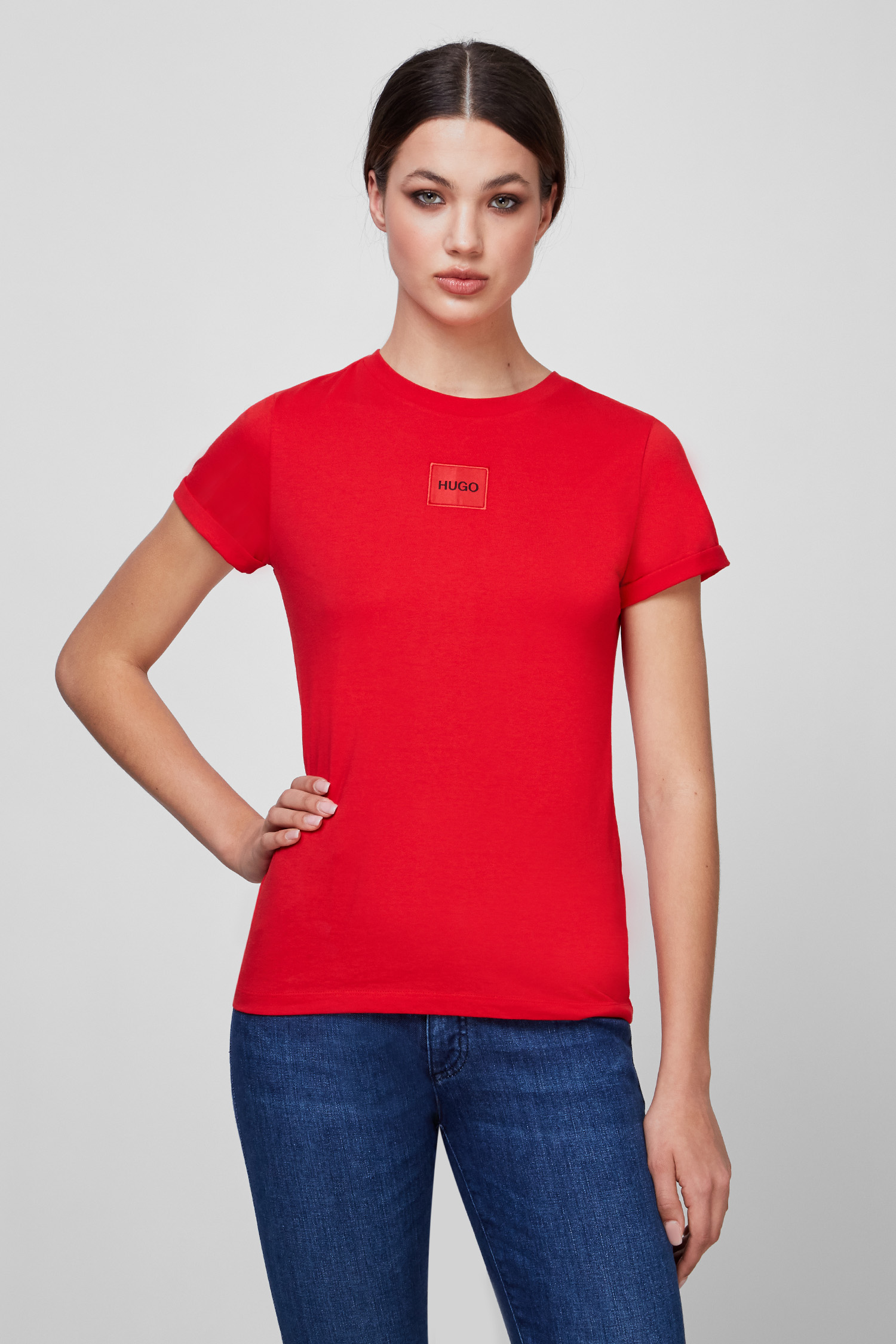 Женская красная футболка HUGO 50456008;693