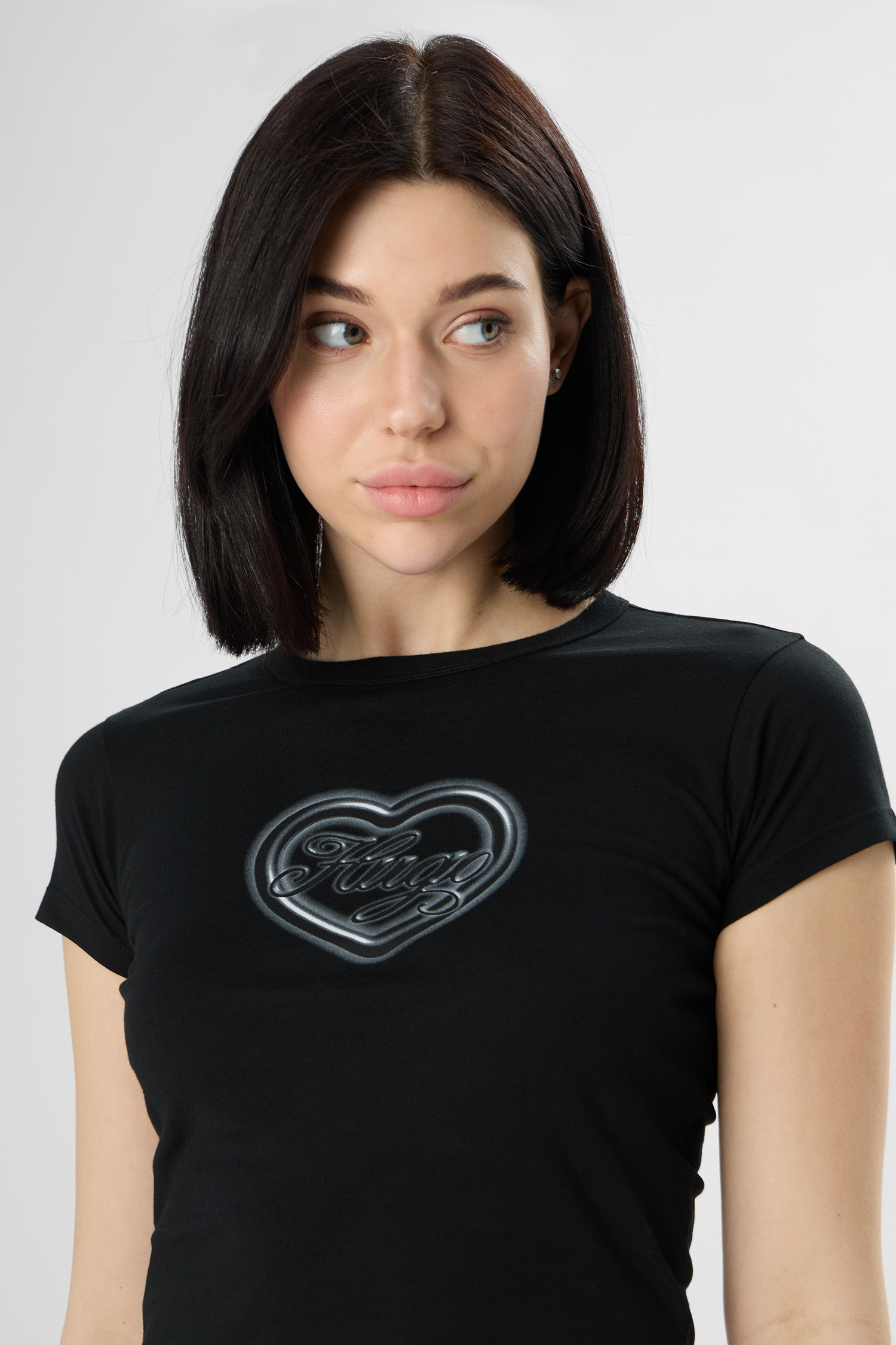 Жіноча чорна футболка HUGO BLUE 50560769;001