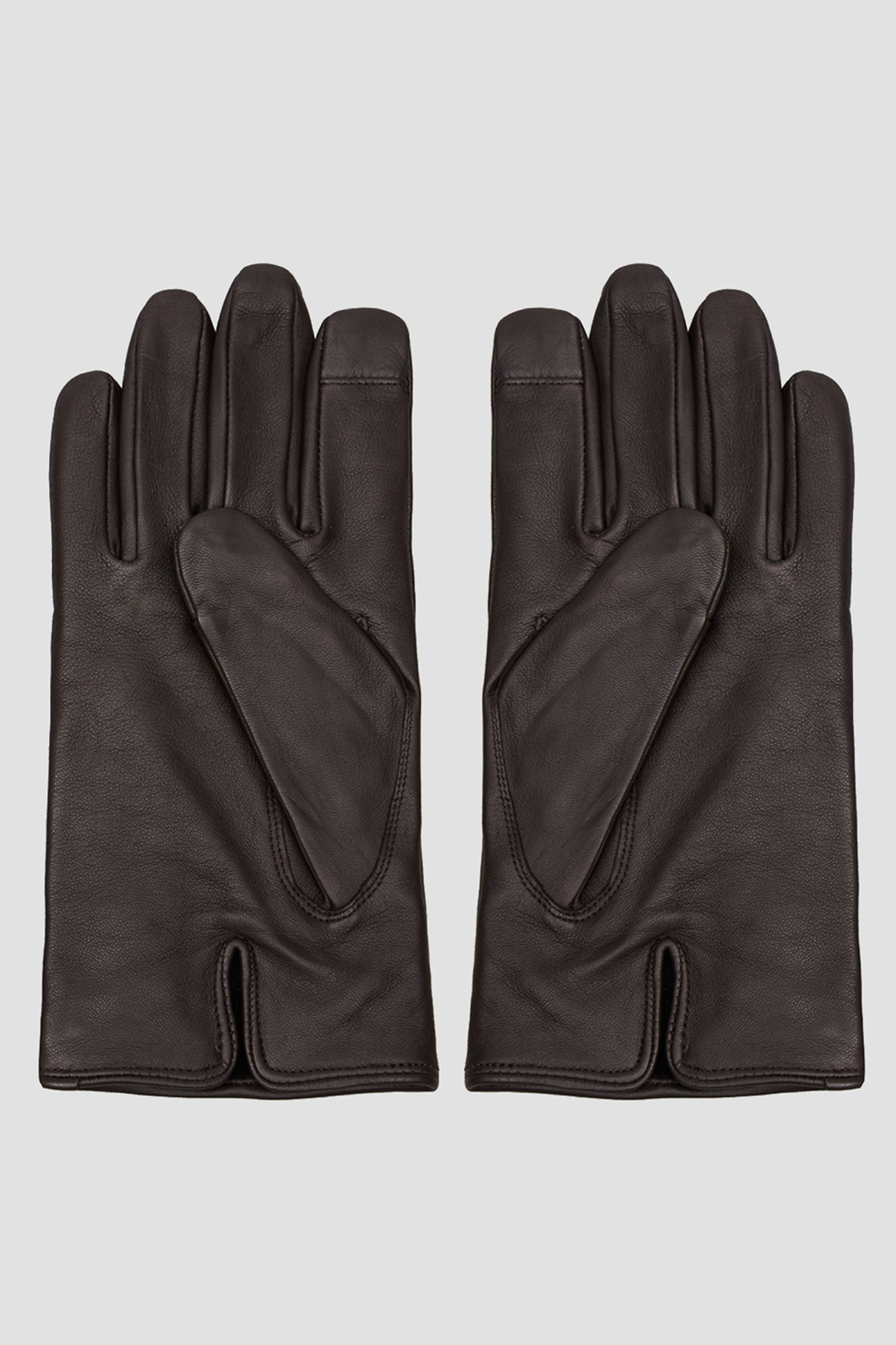 Мужские темно-коричневые кожаные перчатки BOSS 50526681;210