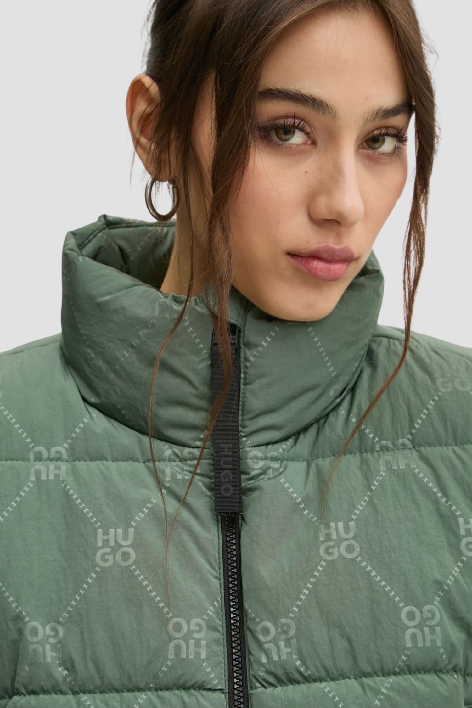 Женский зеленый жилет с узором HUGO 50529347;973