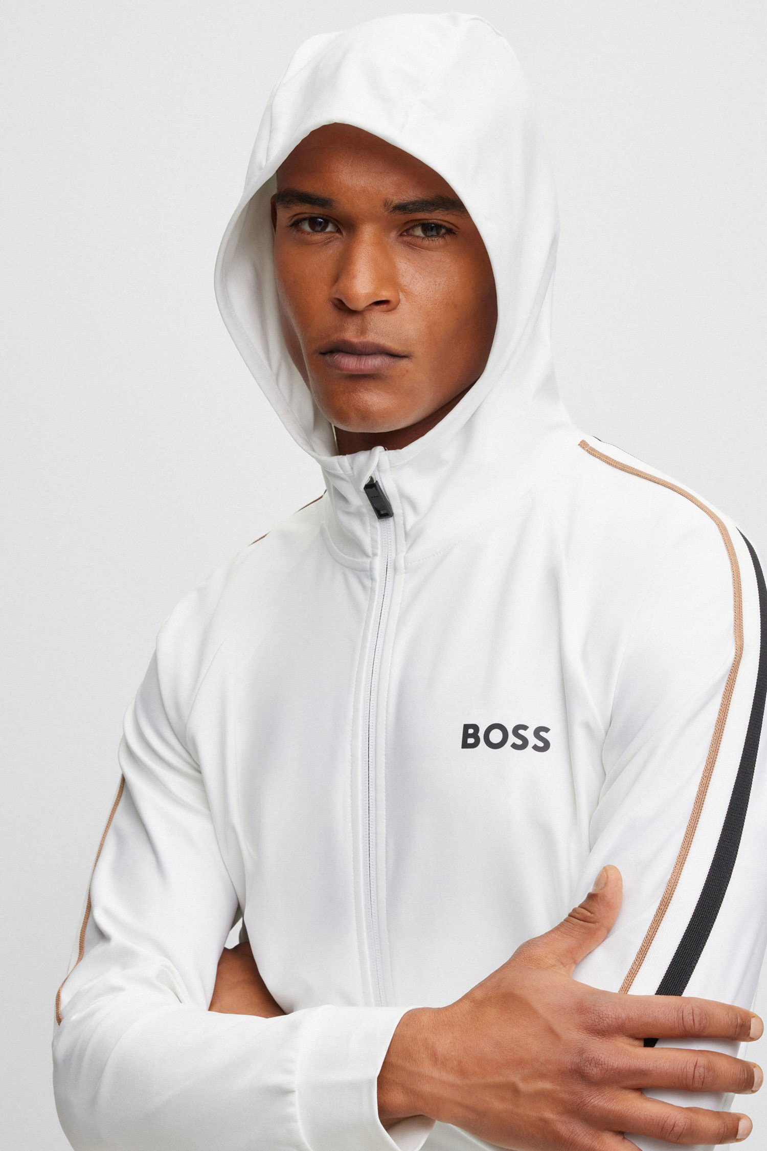 Мужская белая кофта на молнии BOSS X Matteo Berrettini BOSS 50504552;100