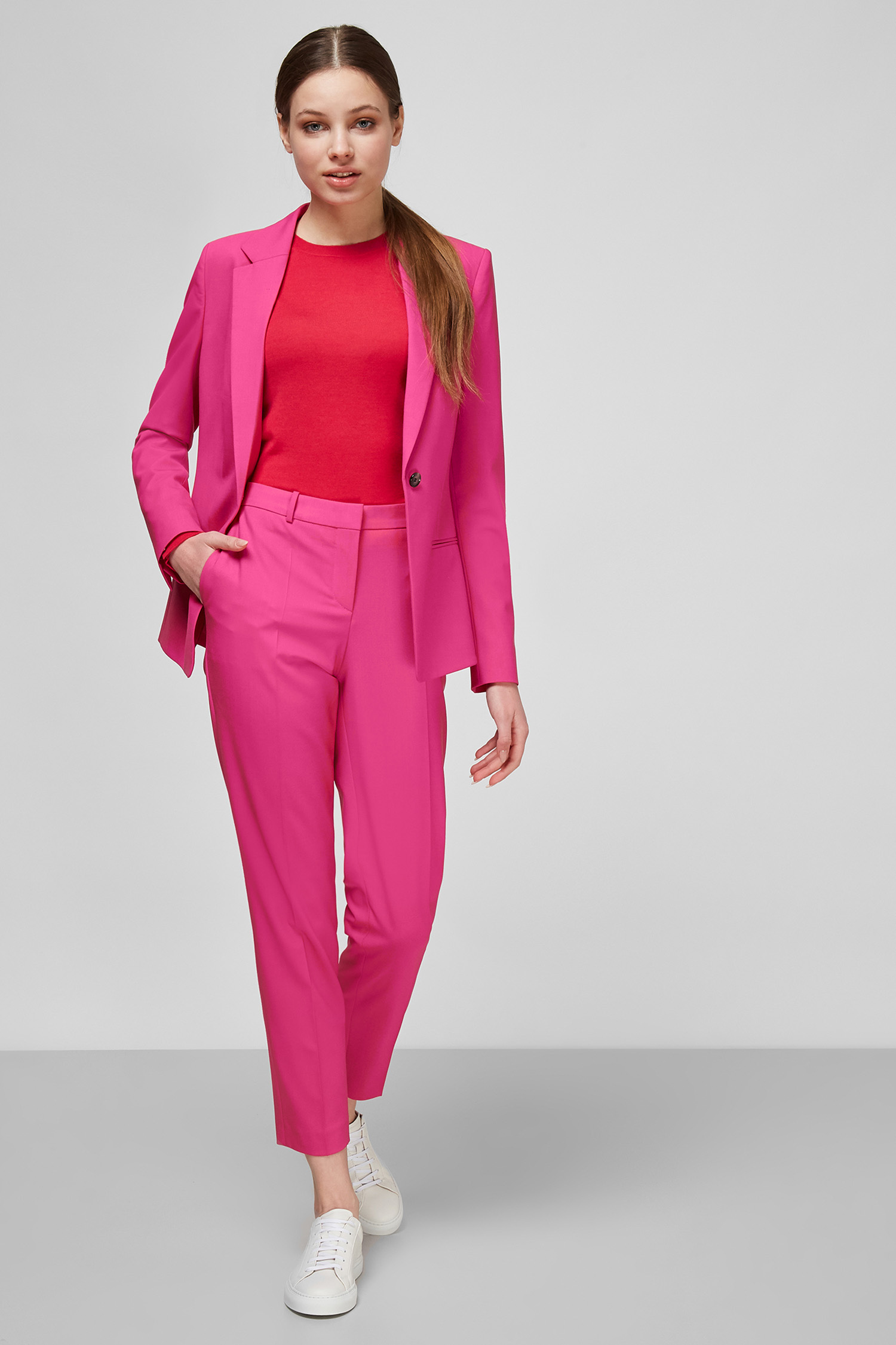 Розовые шерстяные брюки для девушек BOSS 50423906;672