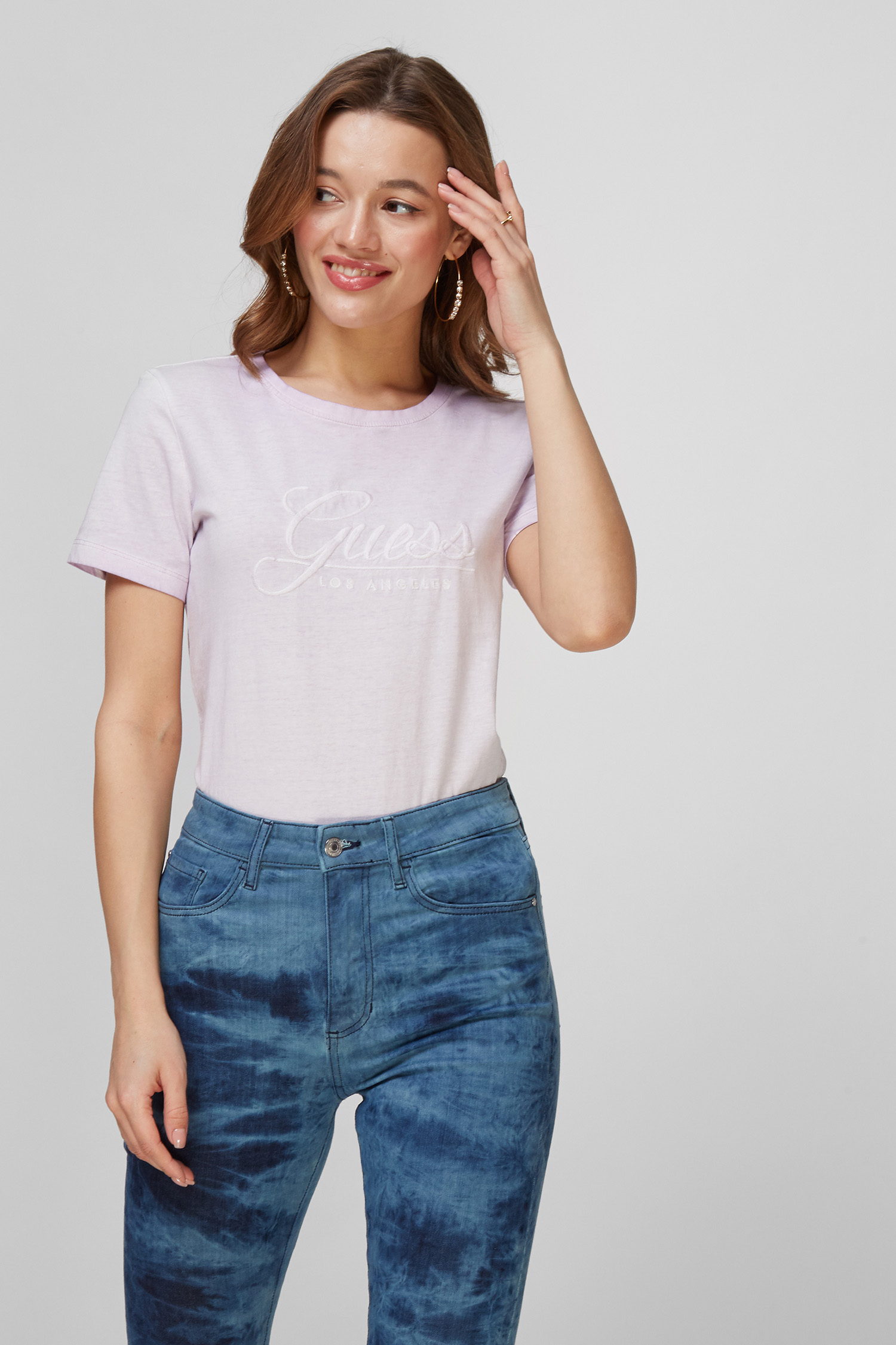 Женская сиреневая футболка Guess W2GI09.I3Z00;G4R4