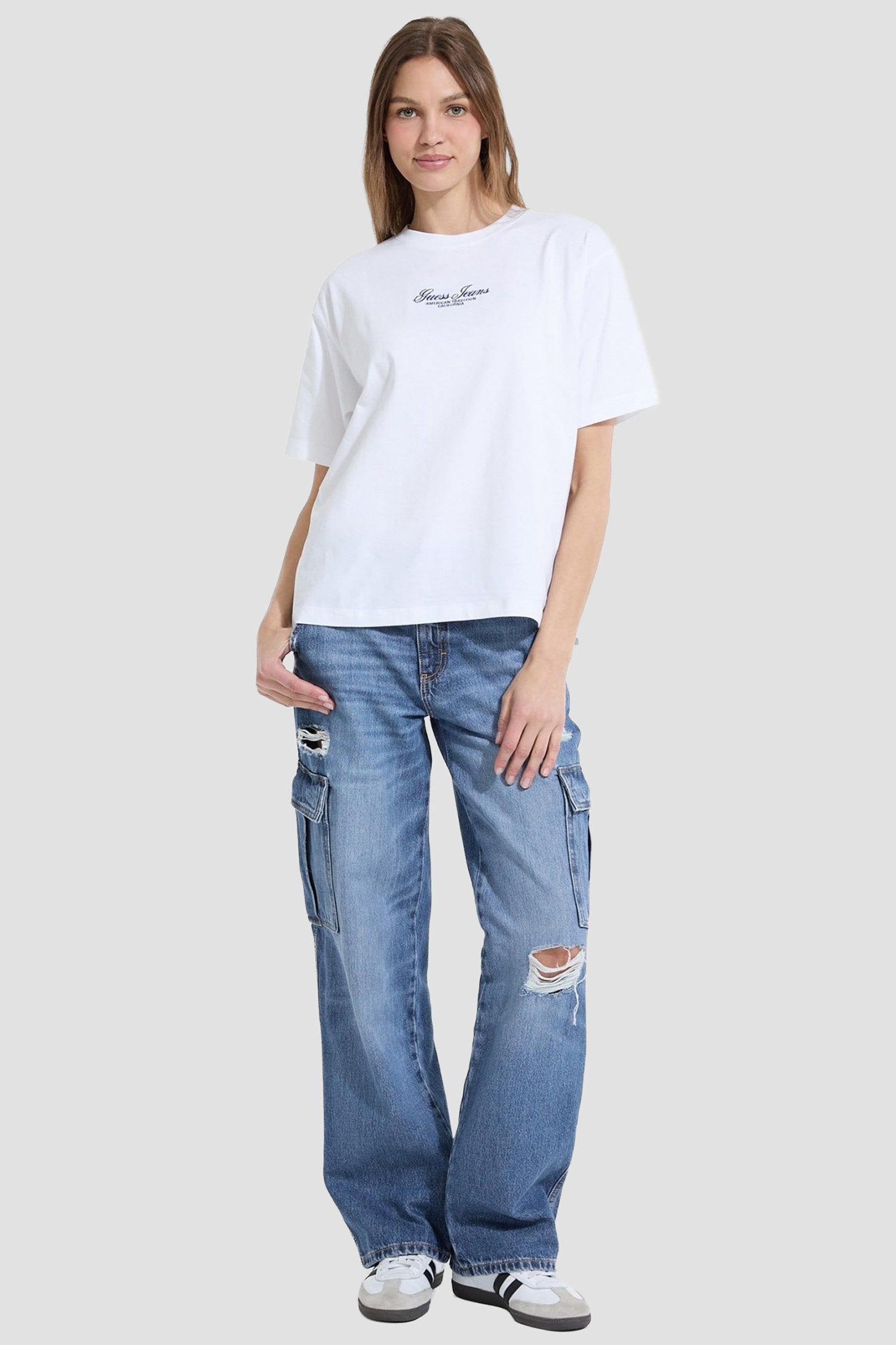 Жіноча біла футболка Guess Jeans W5YI25.K8HM0;G011