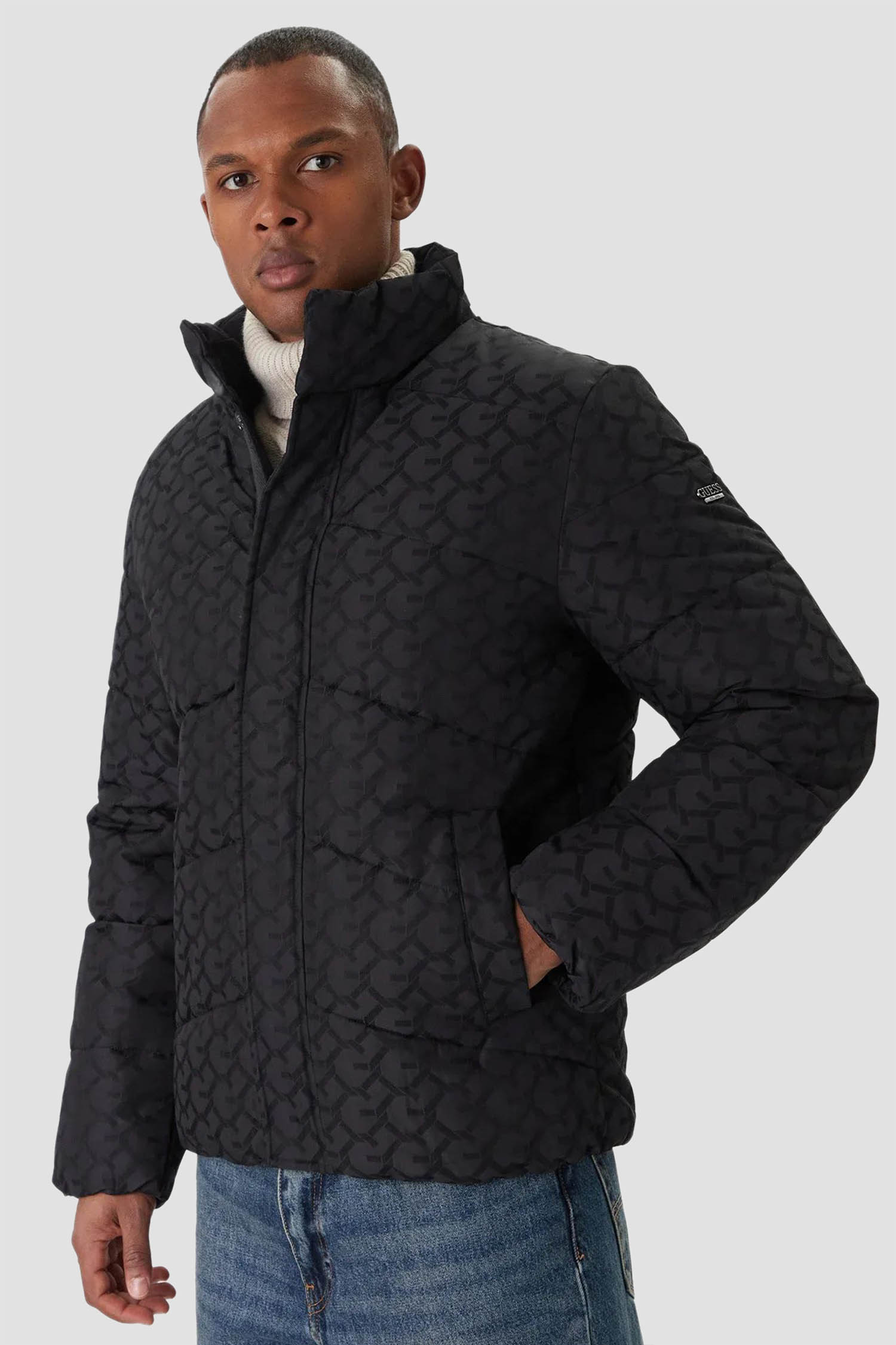 Мужская черная куртка Guess M5BL2M.W2232;FJAE