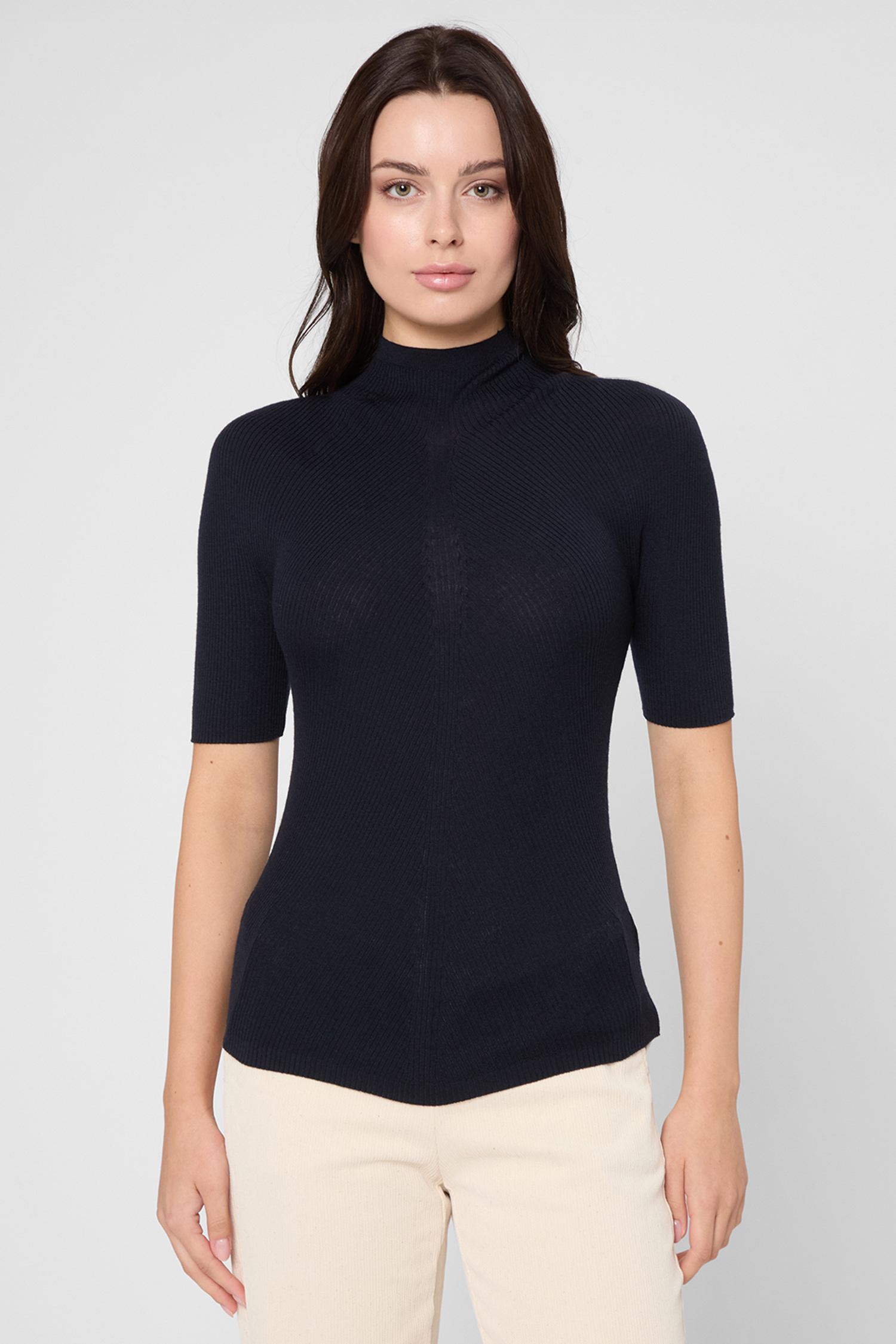 Женский темно-синий шерстяной джемпер BOSS 50542885;404