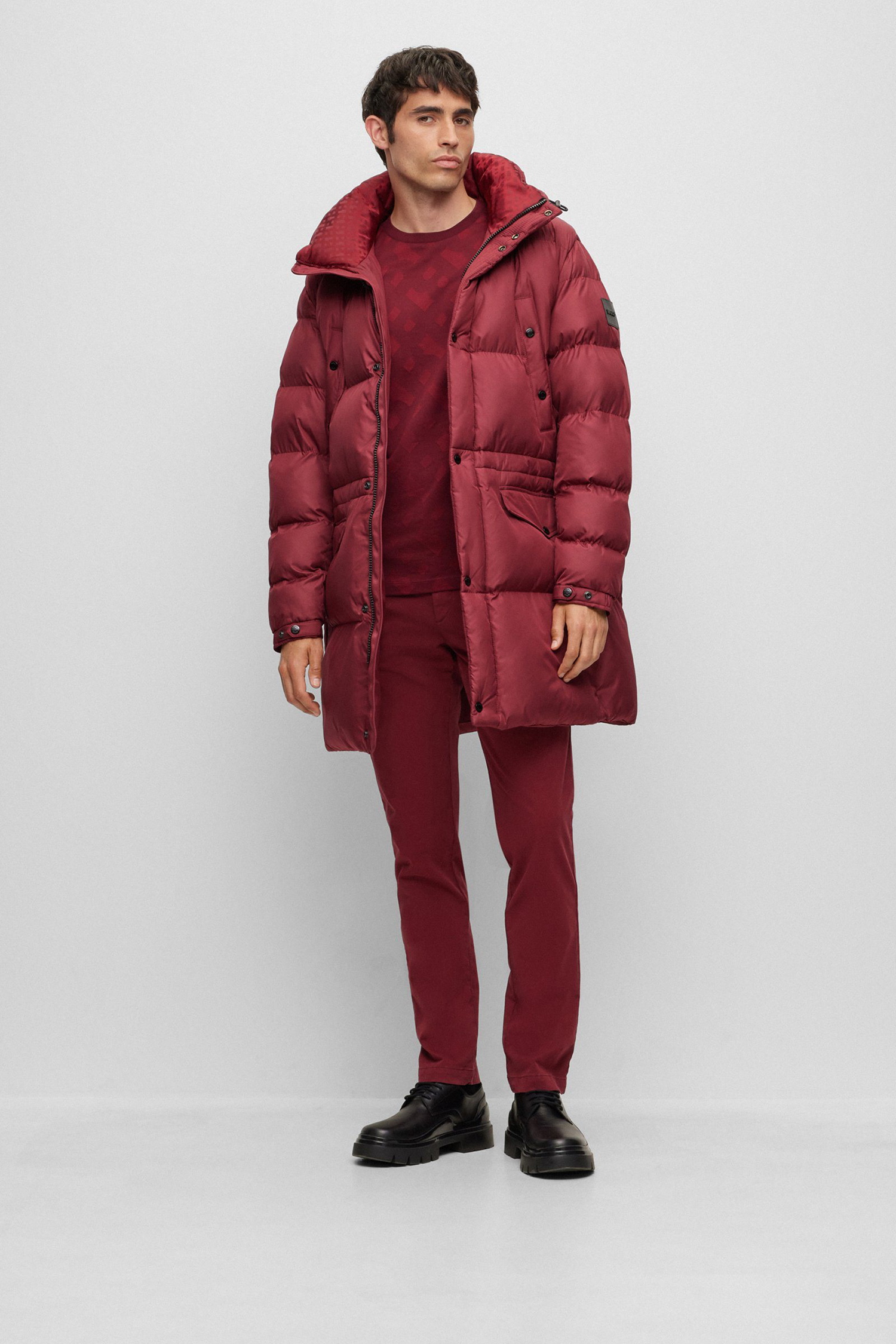 Мужская красная футболка с узором BOSS 50503121;602