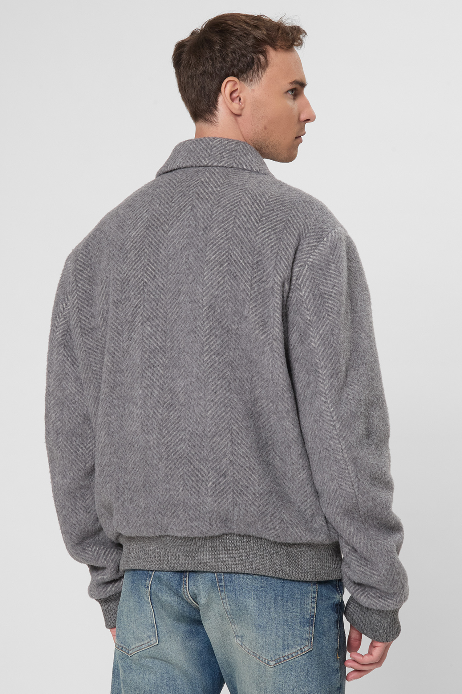 Чоловіча сіра вовняна сорочка-пальто з візерунком BOSS 50550739;041