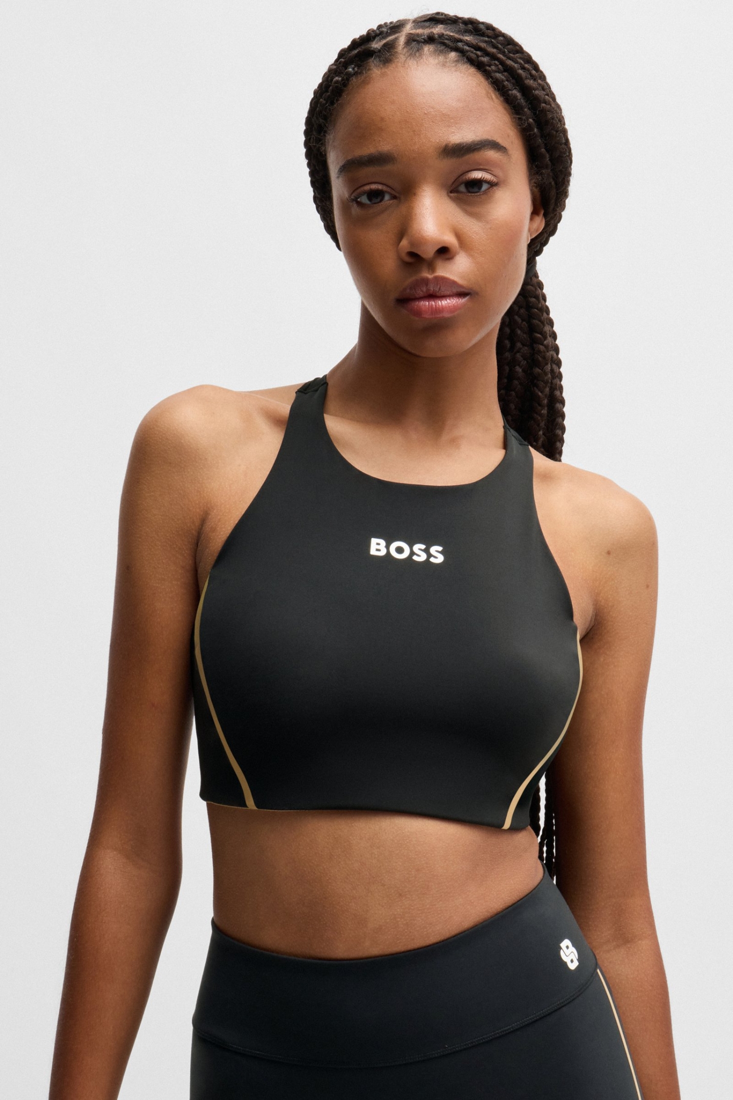 Женский черный спортивный топ BOSS 50520068;001