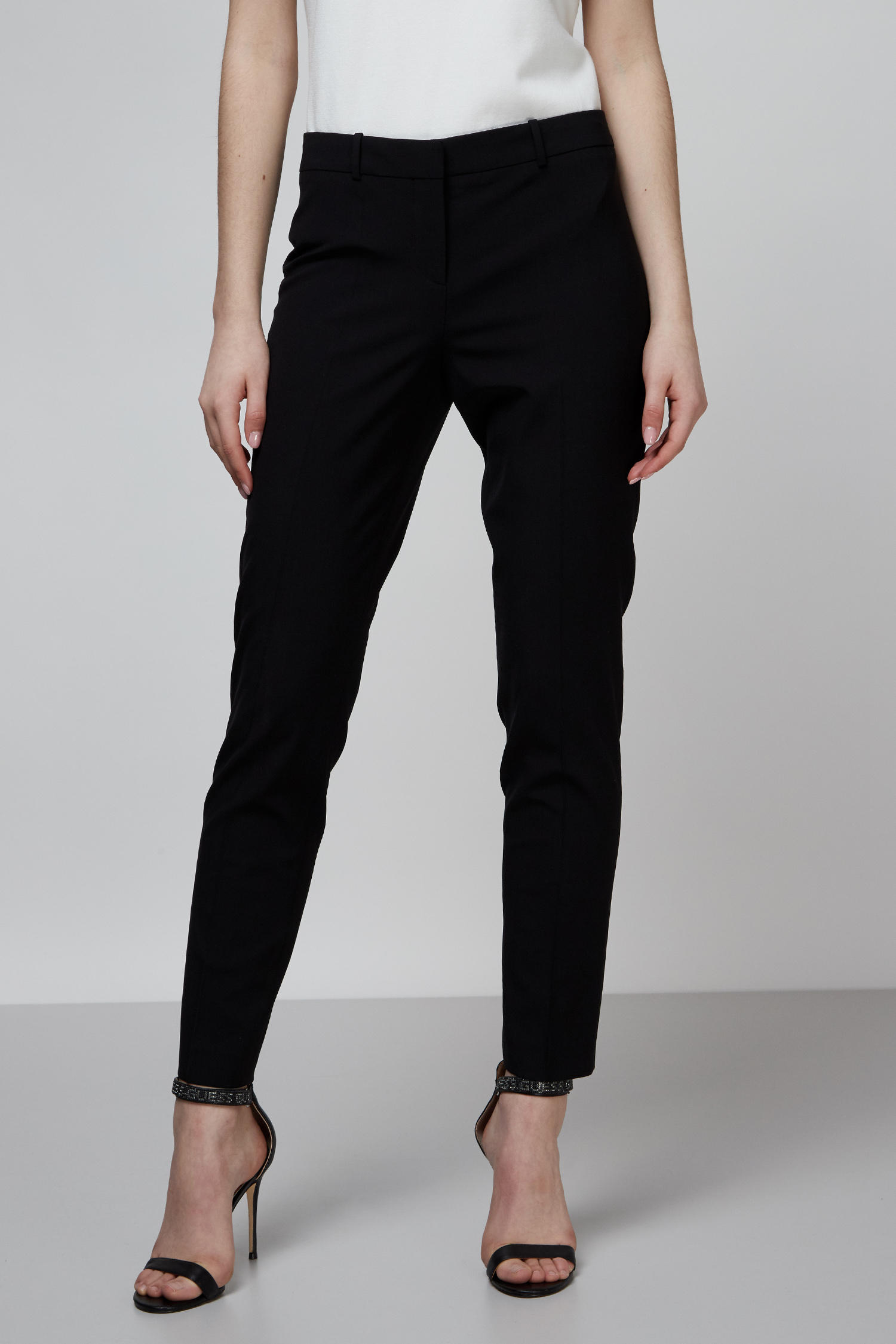 Черные шерстяные брюки для девушек BOSS 50291861;001