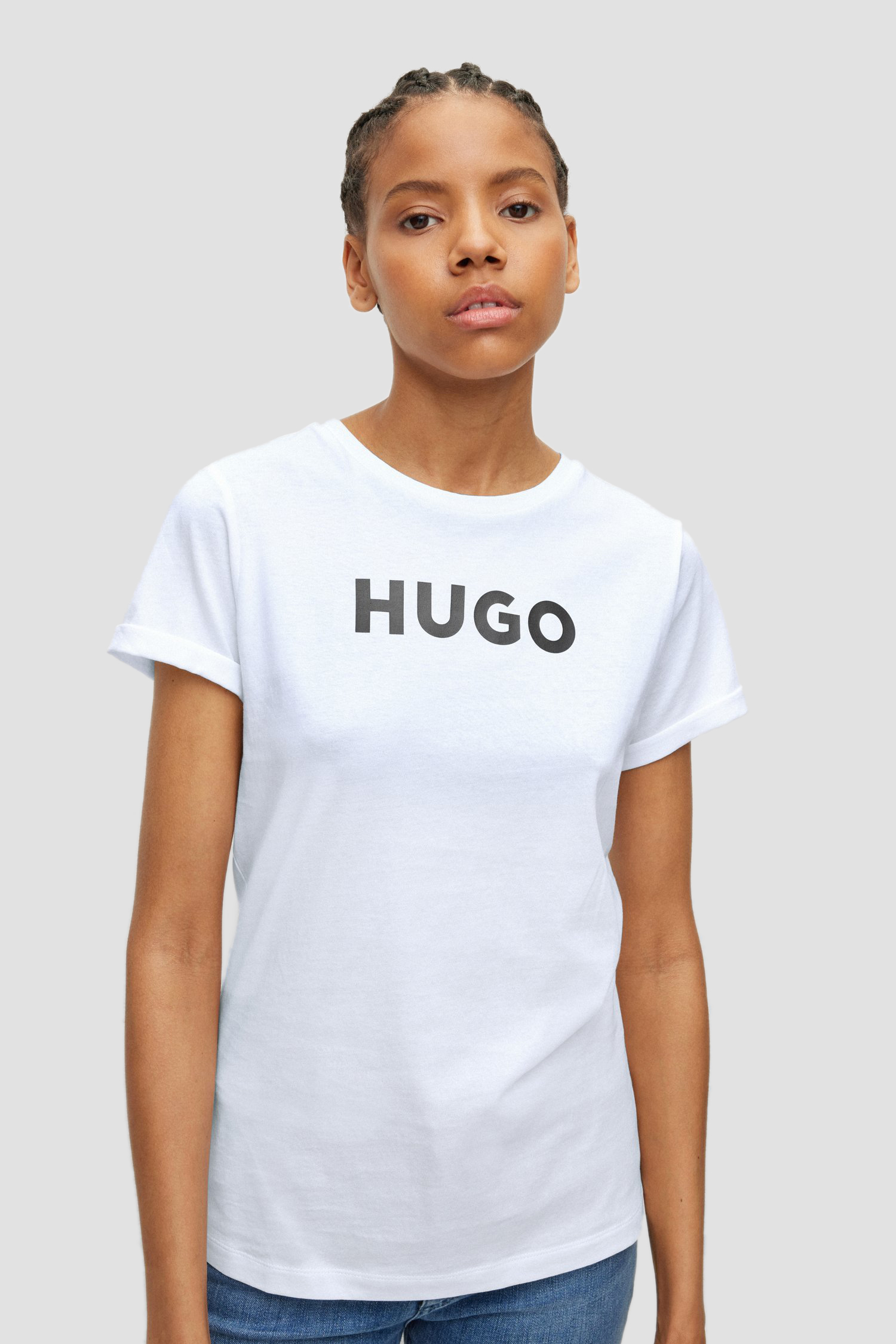 Жіноча біла футболка HUGO 50473813;100